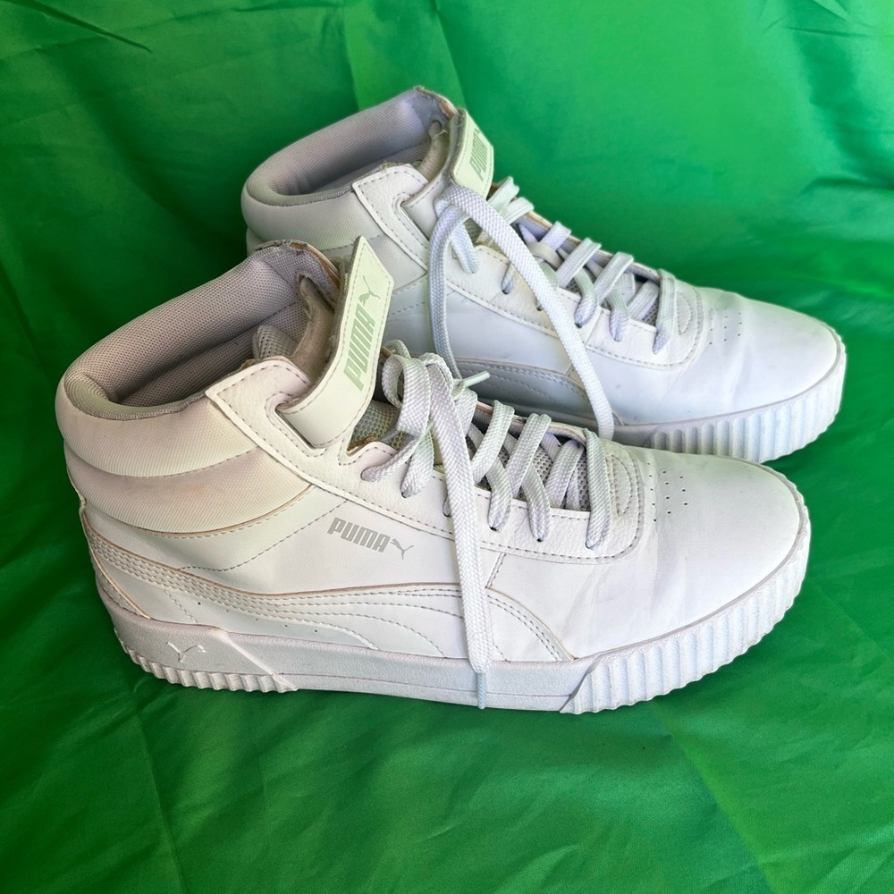 Puma White High-Top Sneakers
